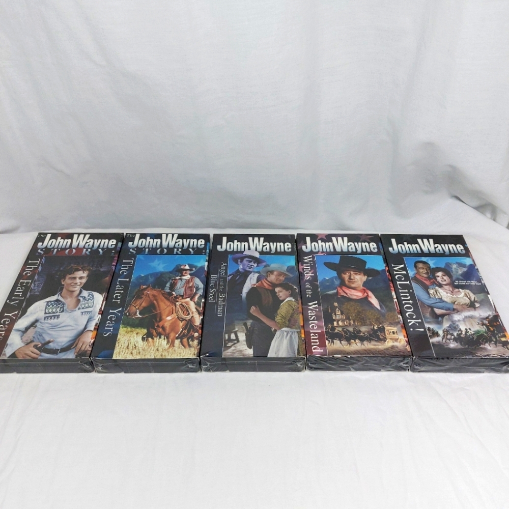 Lot Of 5 JOHN WAYNE VHS 2001 Good‎ Times Collection New Sealed